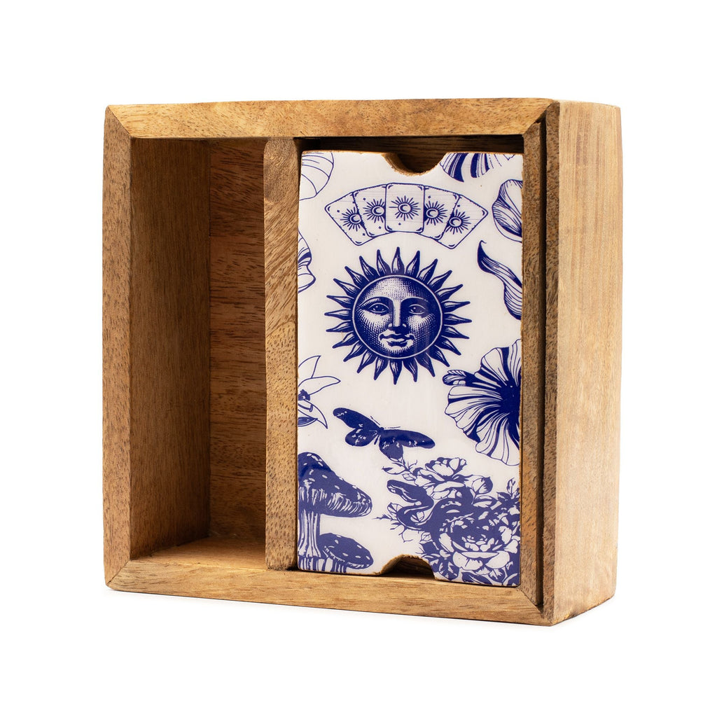 Two Section Tarot Box with Card Holder Storage & Reading Boxes