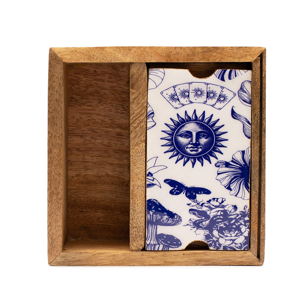 Two Section Tarot Box with Card Holder Storage & Reading Boxes
