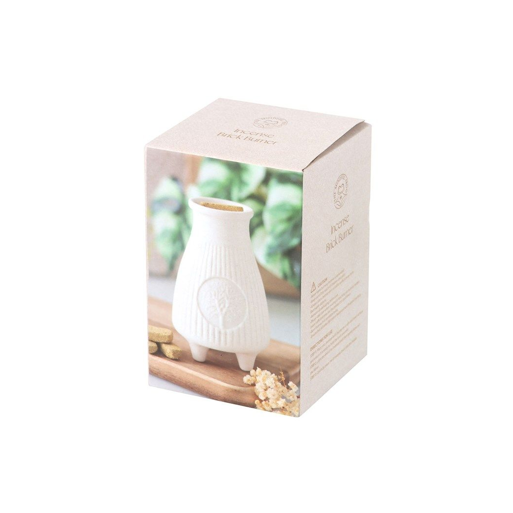 Cream Ribbed Palo Santo Brick Burner From Witch, Please!
