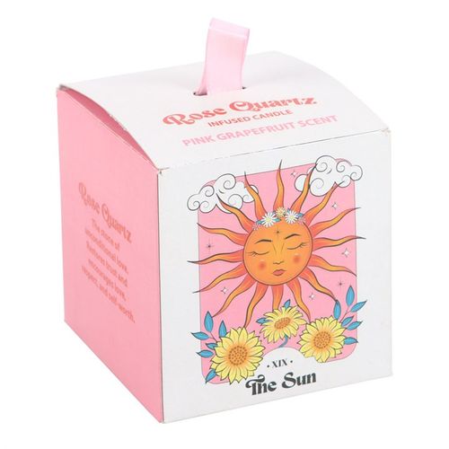 The Sun Rose Quartz Crystal Chip Candle at Witch, Please!.