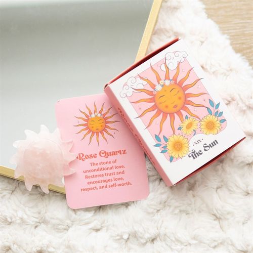 Rose Quartz Crystal Sun Keepsake Stone in a Box From Witch, Please!