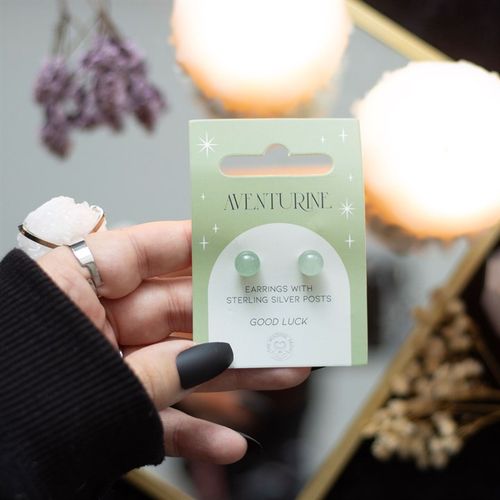 Aventurine Semi Precious Crystal Earrings From Witch, Please!