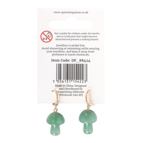 Aventurine Crystal Mushroom Earrings From Witch, Please!