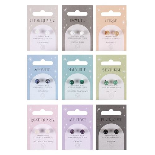 Set of 9 Semi Precious Crystal Earrings From Witch, Please!