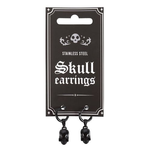 Black Stainless Steel Skull Earrings From Witch, Please!