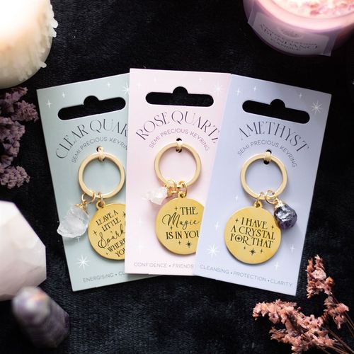 The Magic Is In You Rose Quartz Crystal Keyring From Witch, Please!