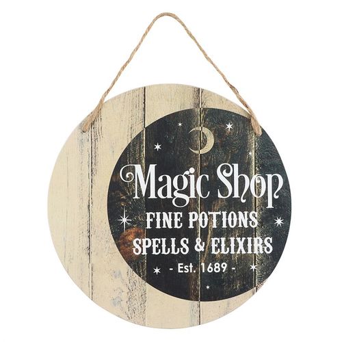 Magic Shop Round Hanging MDF Sign From Witch, Please!
