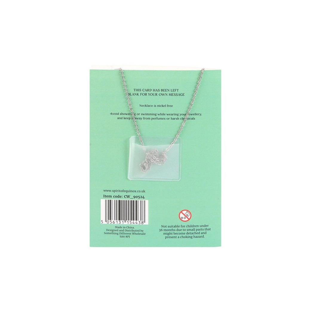 Green Aventurine Crystal Moon Necklace on Greeting Card From Witch, Please!