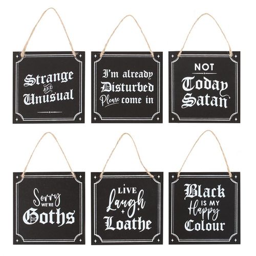 Set of 12 Gothic Mini Signs From Witch, Please!