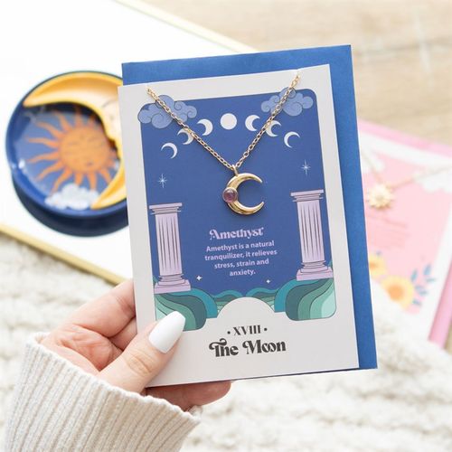 The Moon Celestial Amethyst Necklace Card From Witch, Please!
