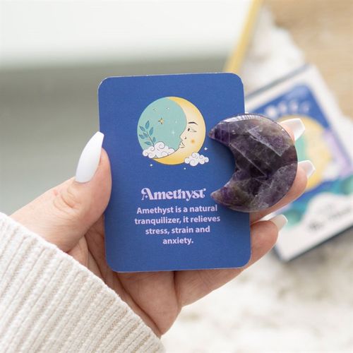 Amethyst Crystal Moon Keepsake Stone in a Box From Witch, Please!
