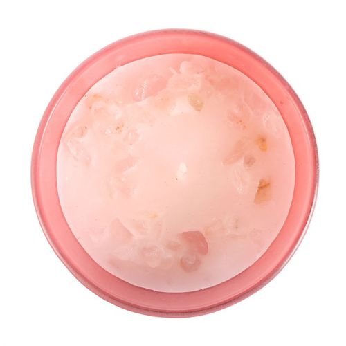 The Sun Rose Quartz Crystal Chip Candle at Witch, Please!.