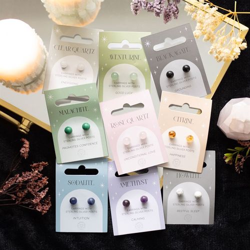 Aventurine Semi Precious Crystal Earrings From Witch, Please!
