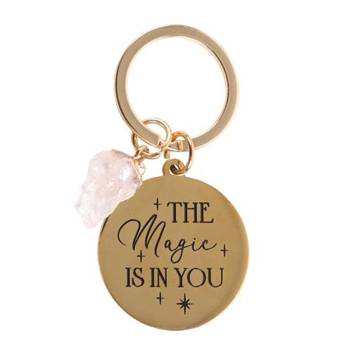 The Magic Is In You Rose Quartz Crystal Keyring From Witch, Please!