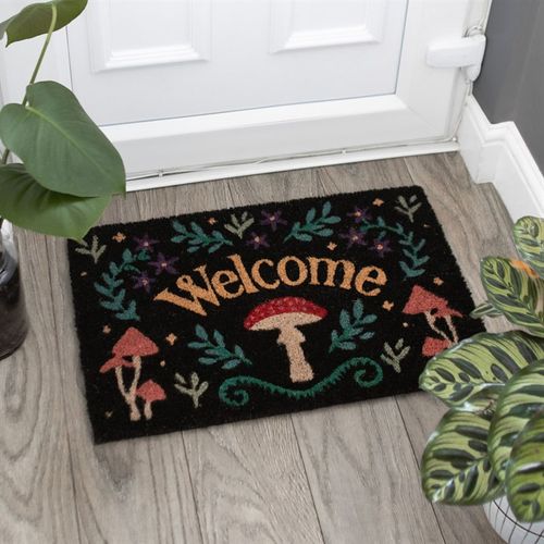 Black Mushroom Welcome Doormat From Witch, Please!
