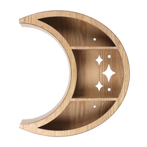 Wooden Crescent Moon Wall Shelf at Witch, Please!.