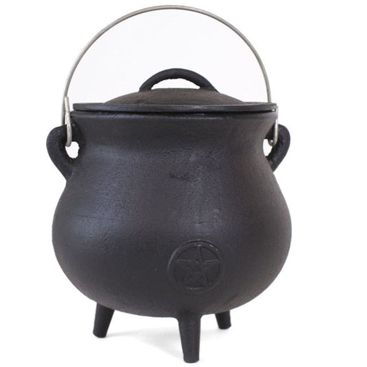 19cm Cast Iron Cauldron With Pentagram From Witch, Please!