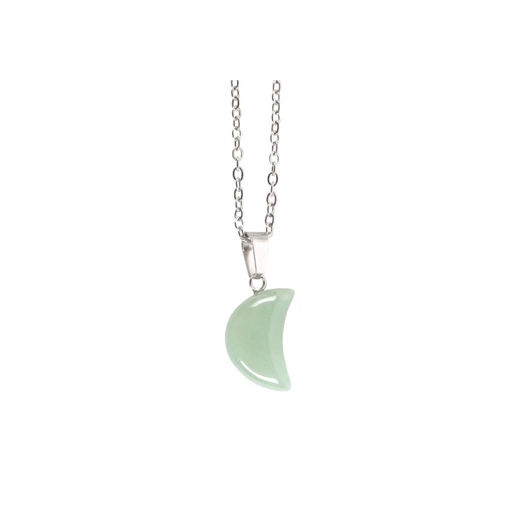 Green Aventurine Crystal Moon Necklace on Greeting Card From Witch, Please!