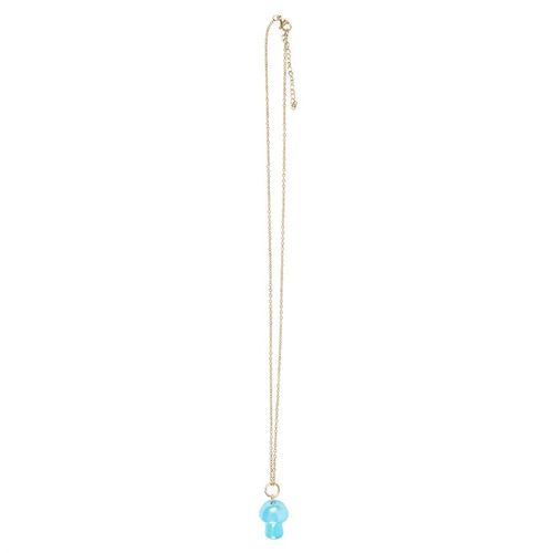 Blue Aura Crystal Mushroom Necklace Greeting Card From Witch, Please!
