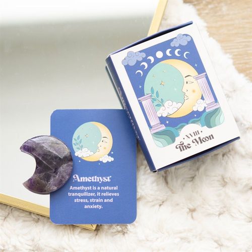 Amethyst Crystal Moon Keepsake Stone in a Box From Witch, Please!