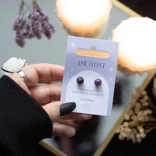 Amethyst Semi Precious Crystal Earrings From Witch, Please!