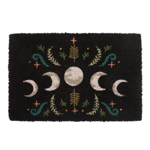 Black Dark Forest Moon Phase Doormat From Witch, Please!