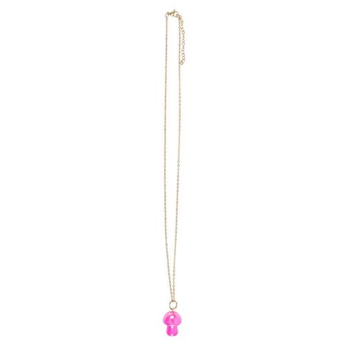 Pink Aura Crystal Mushroom Necklace Greeting Card From Witch, Please!