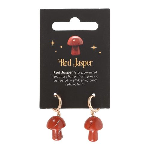 Red Jasper Crystal Mushroom Earrings From Witch, Please!