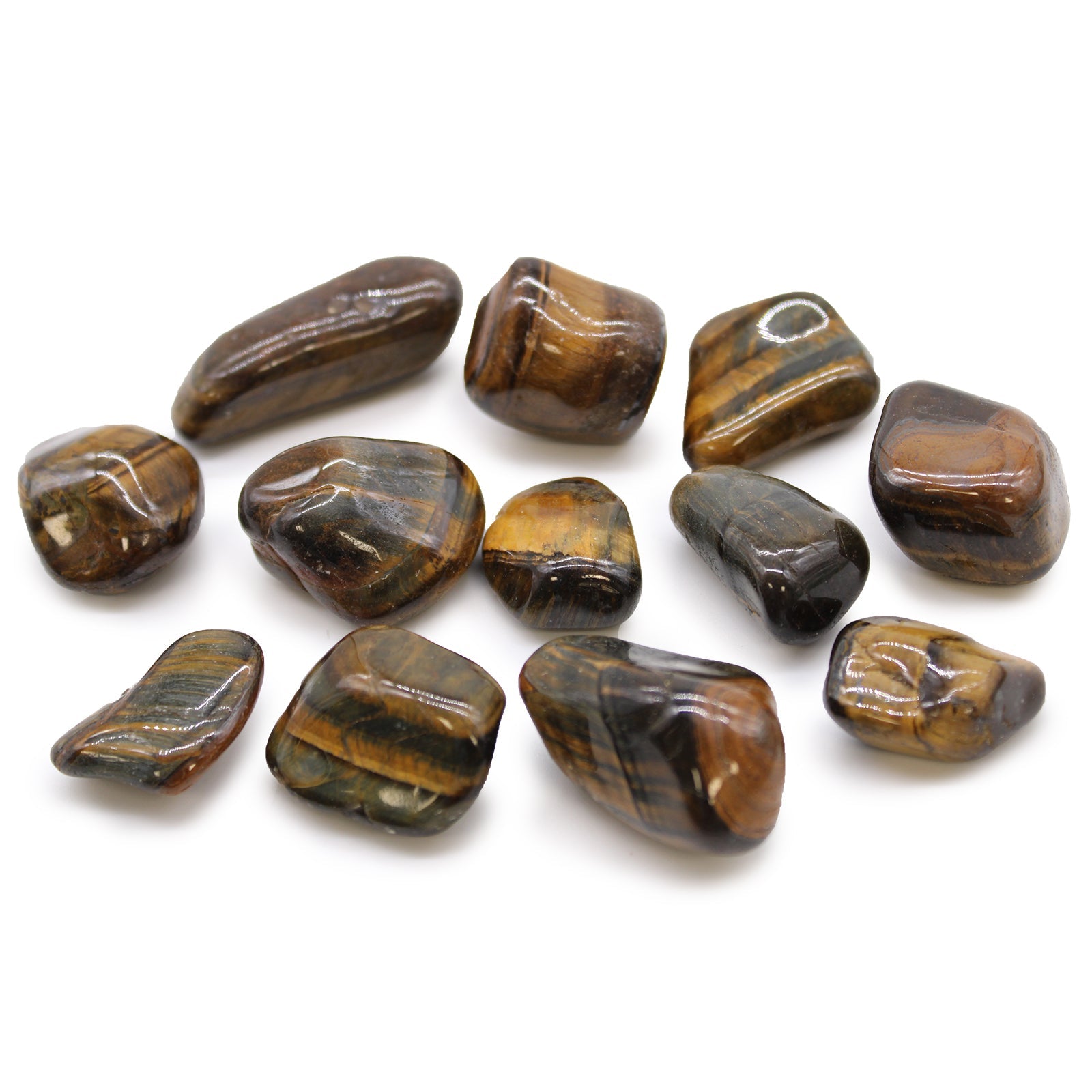Medium African Tumble Stones - Tigers Eye - Varigated From Witch, Please!