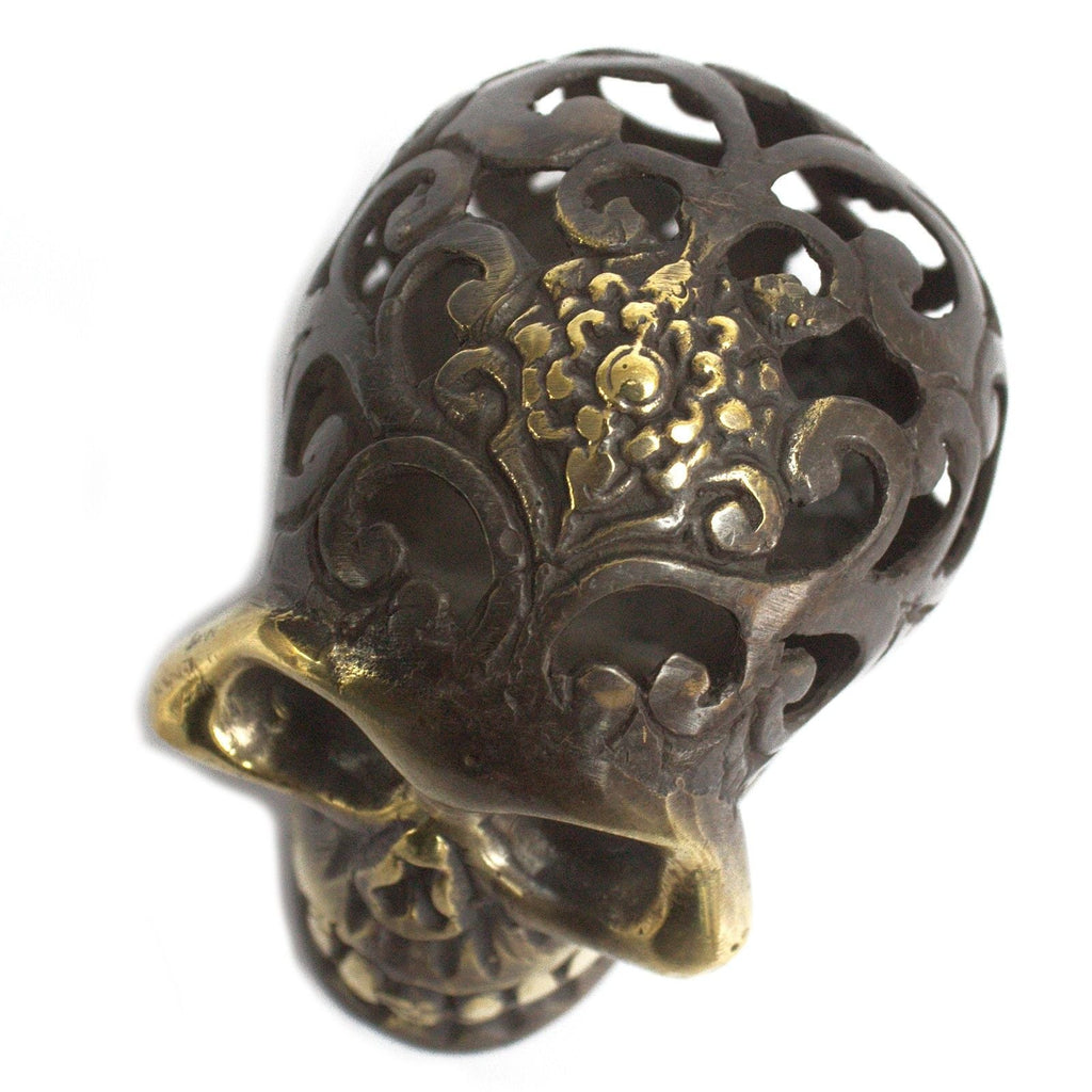 Vintage Brass Skull - Lrg Fengshui Objects