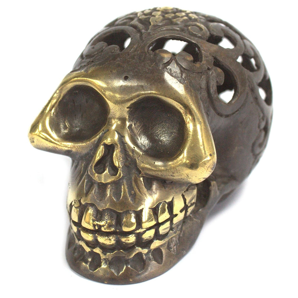 Vintage Brass Skull - Lrg Fengshui Objects