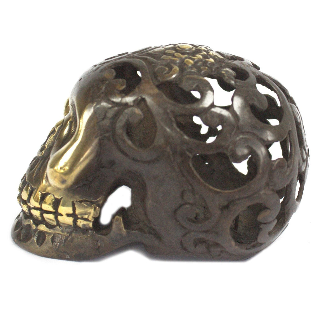 Vintage Brass Skull - Lrg Fengshui Objects