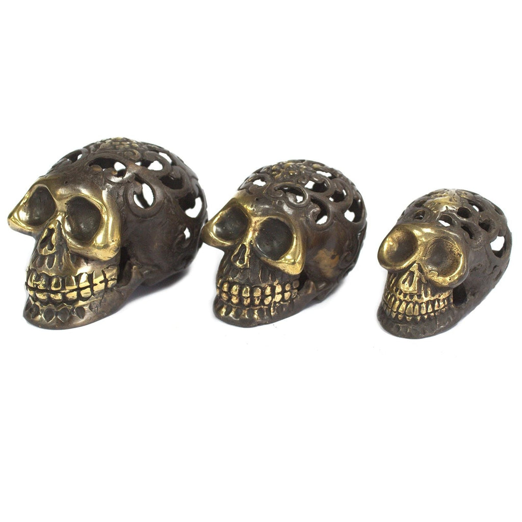 Vintage Brass Skull - Lrg Fengshui Objects