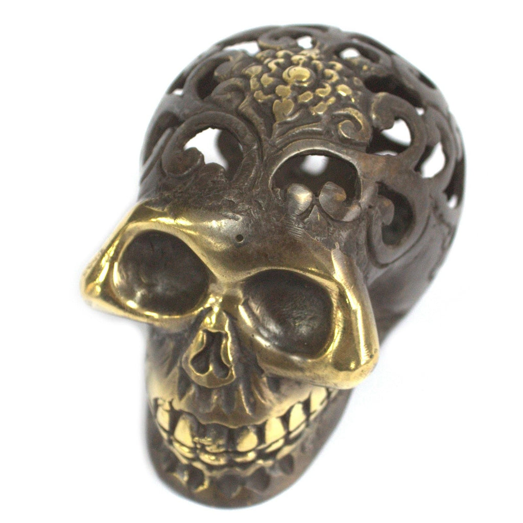 Vintage Brass Skull - Lrg Fengshui Objects