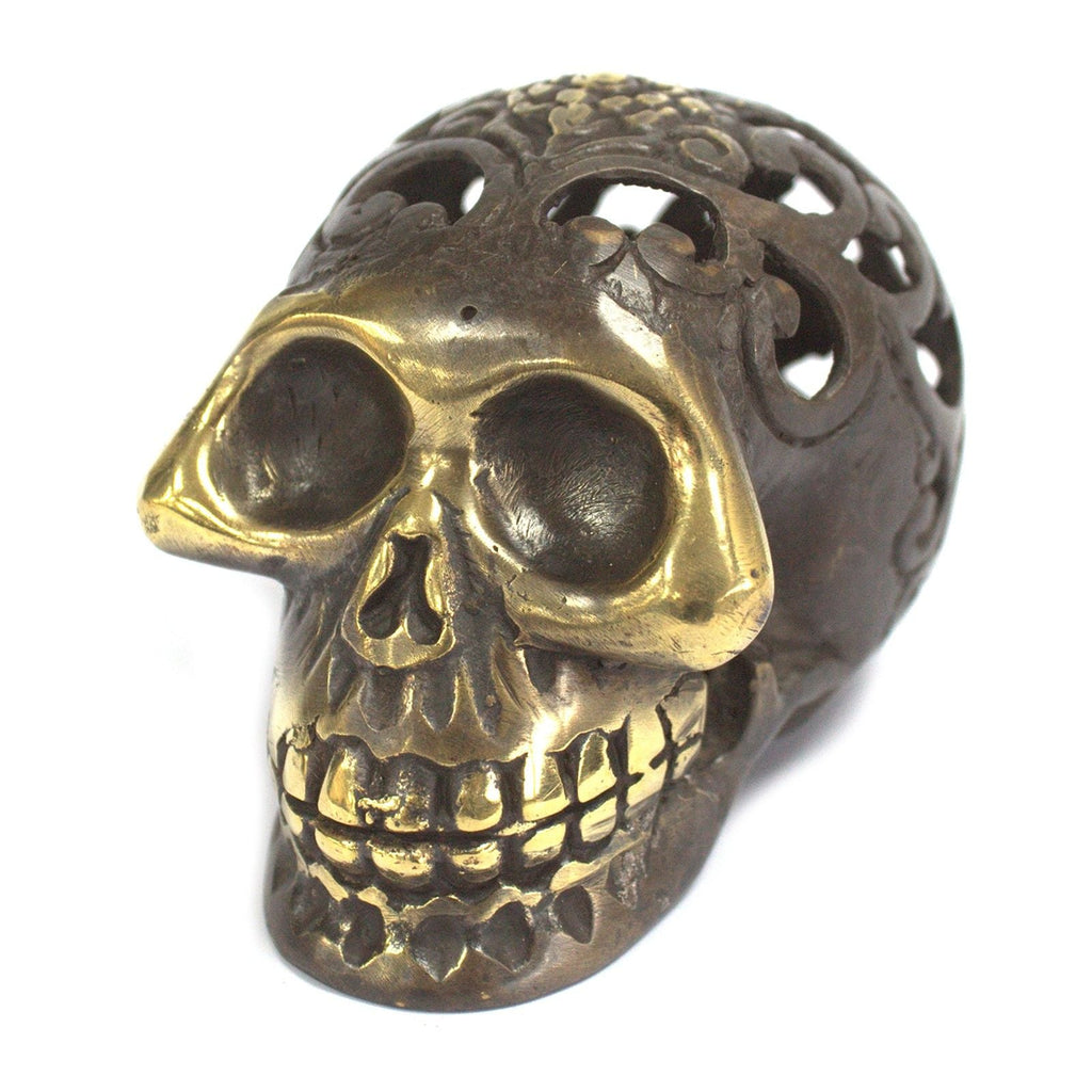 Vintage Brass Skull - Med Fengshui Objects