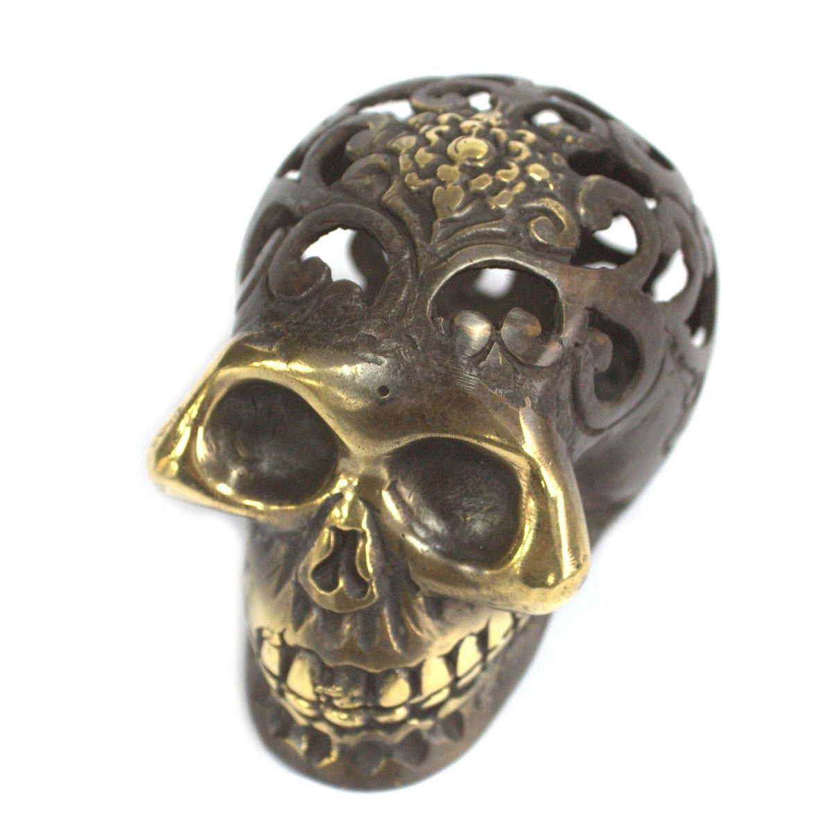 Vintage Brass Skull - Med Fengshui Objects