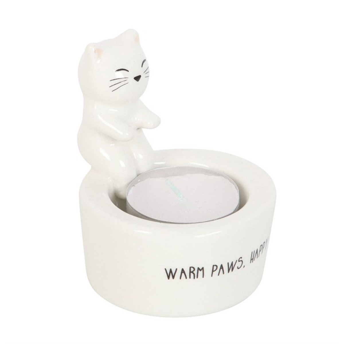 Warm Paws Happy Heart Cat Tealight Holder Candle