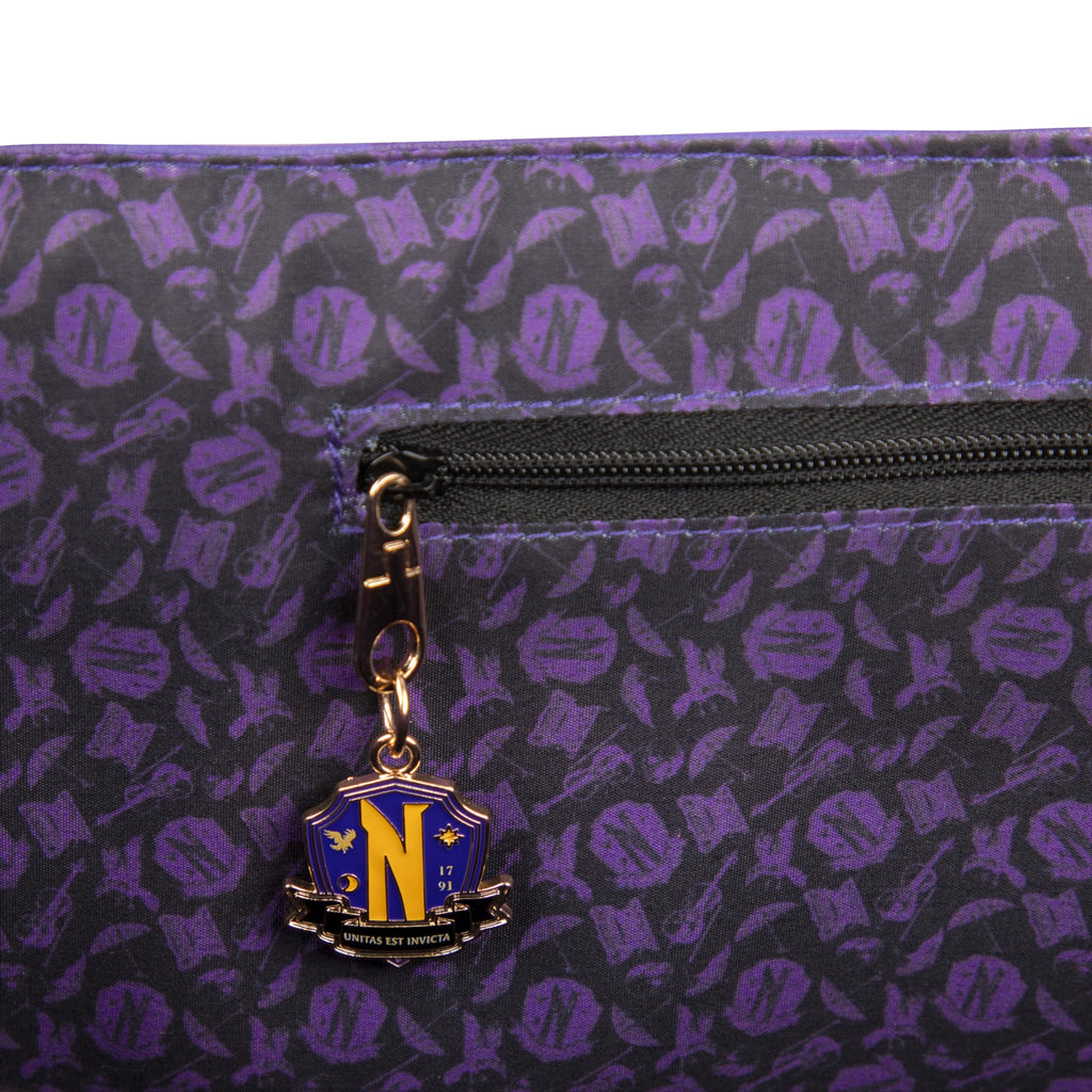 Wednesday Nevermore Academy Purple Shopping Bag