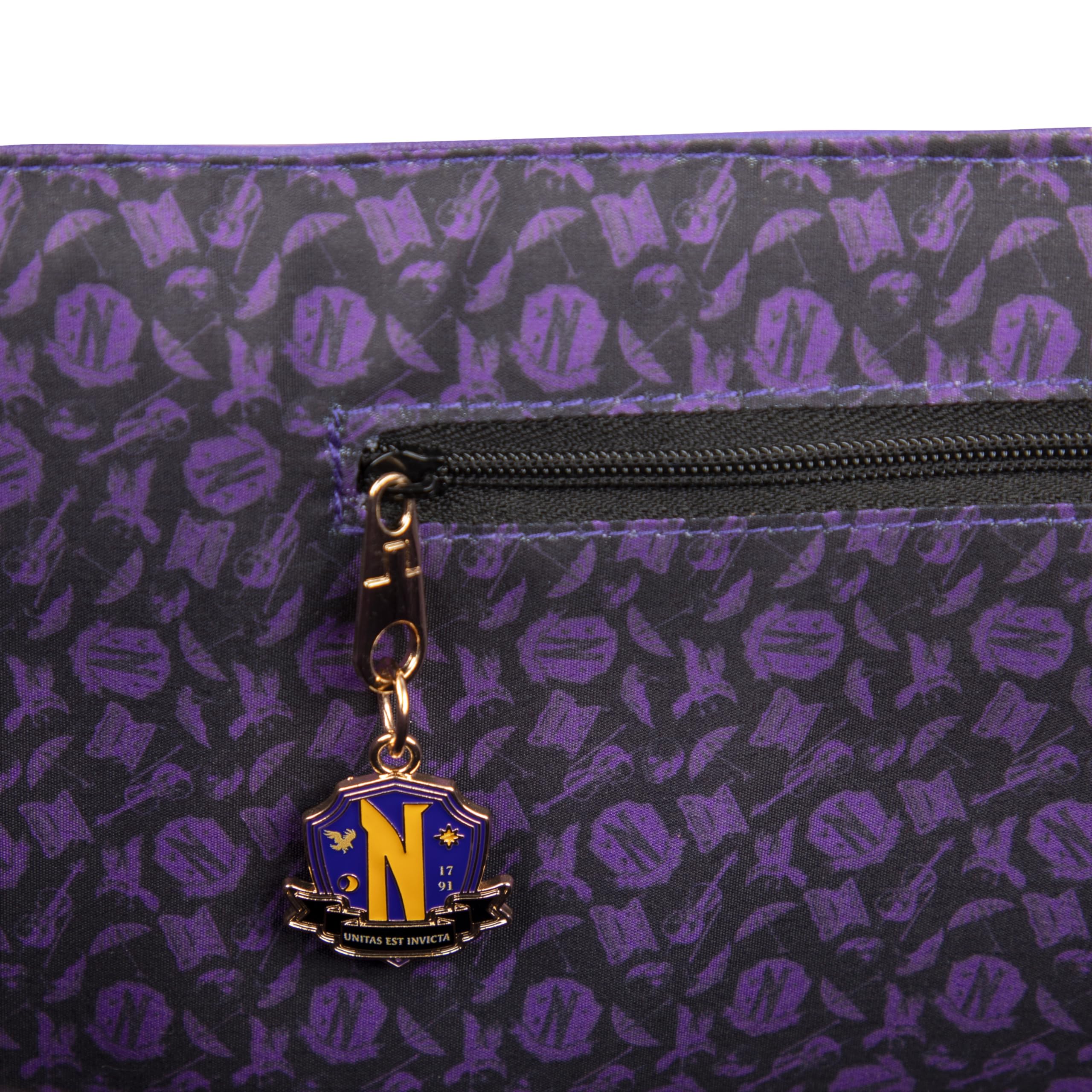 Wednesday Nevermore Academy Purple Shopping Bag