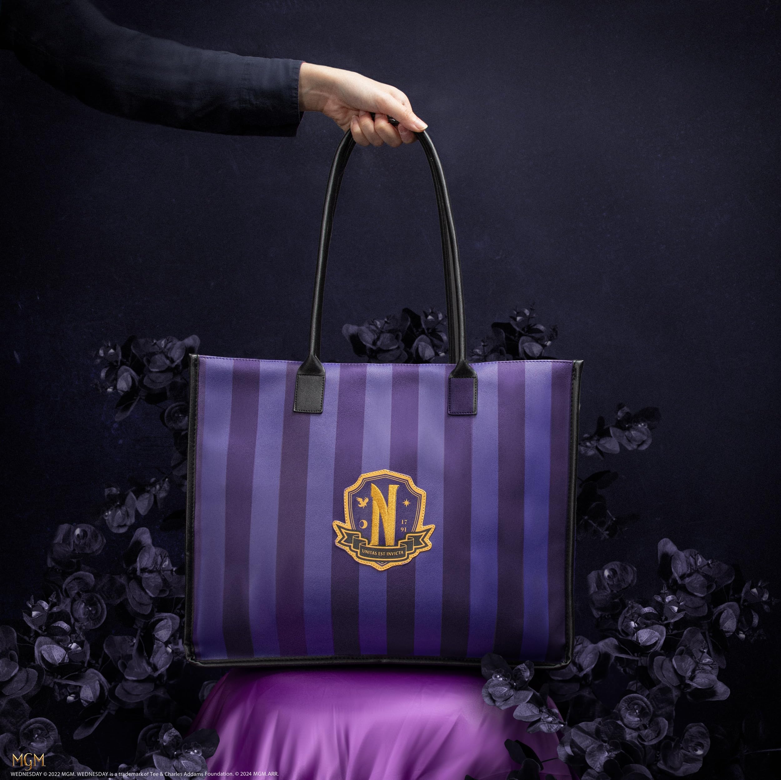 Wednesday Nevermore Academy Purple Shopping Bag