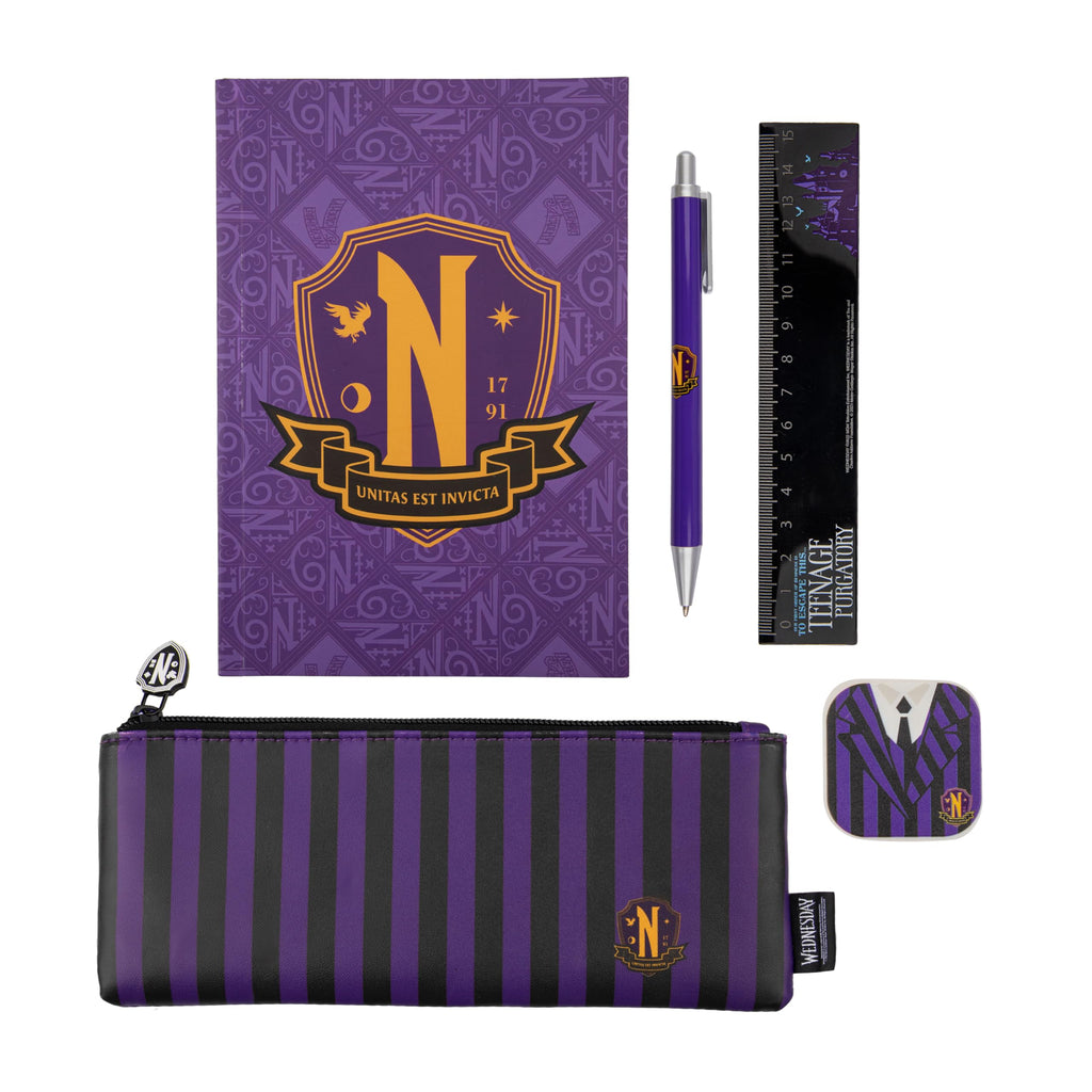 Wednesday Nevermore Academy Stationery Set
