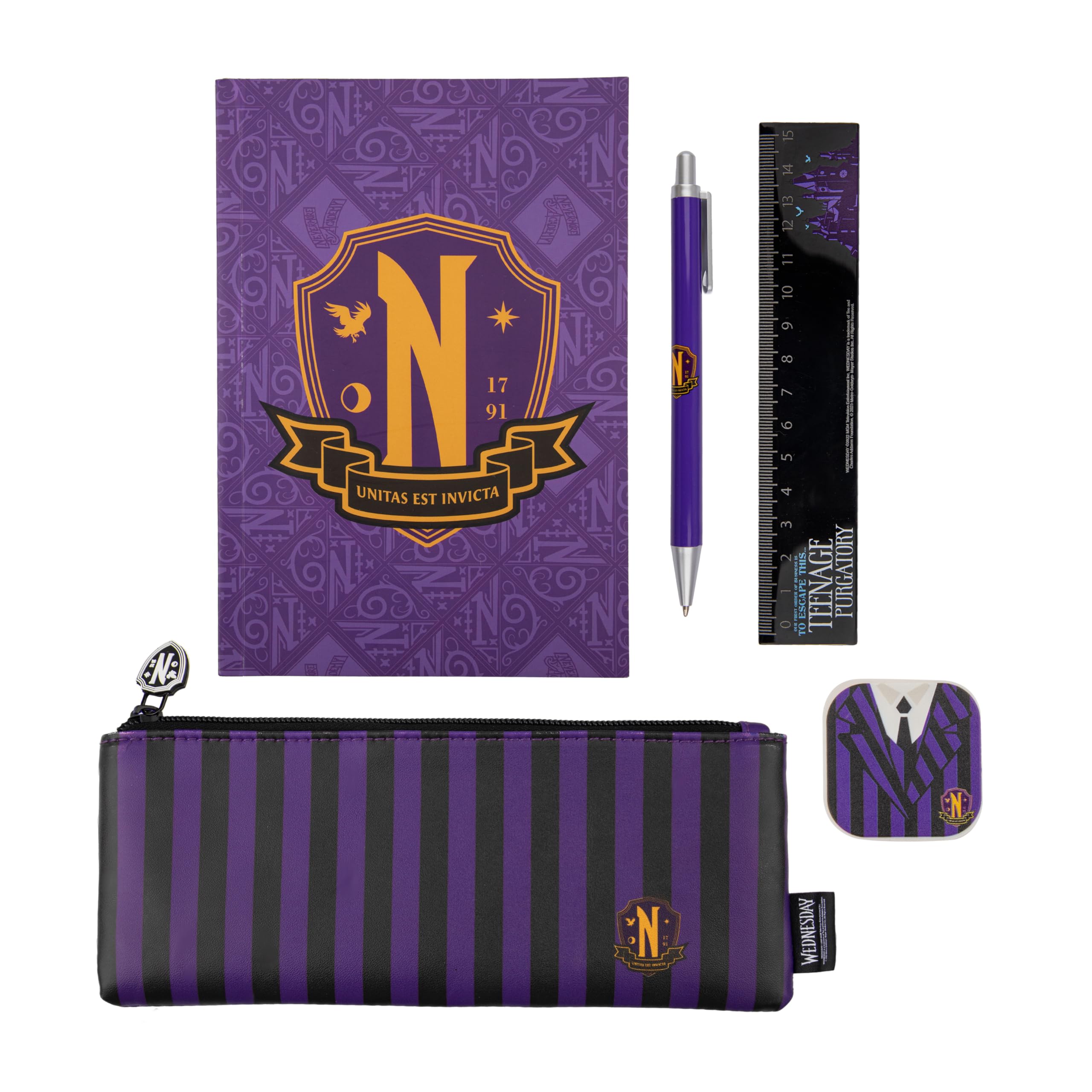 Wednesday Nevermore Academy Stationery Set