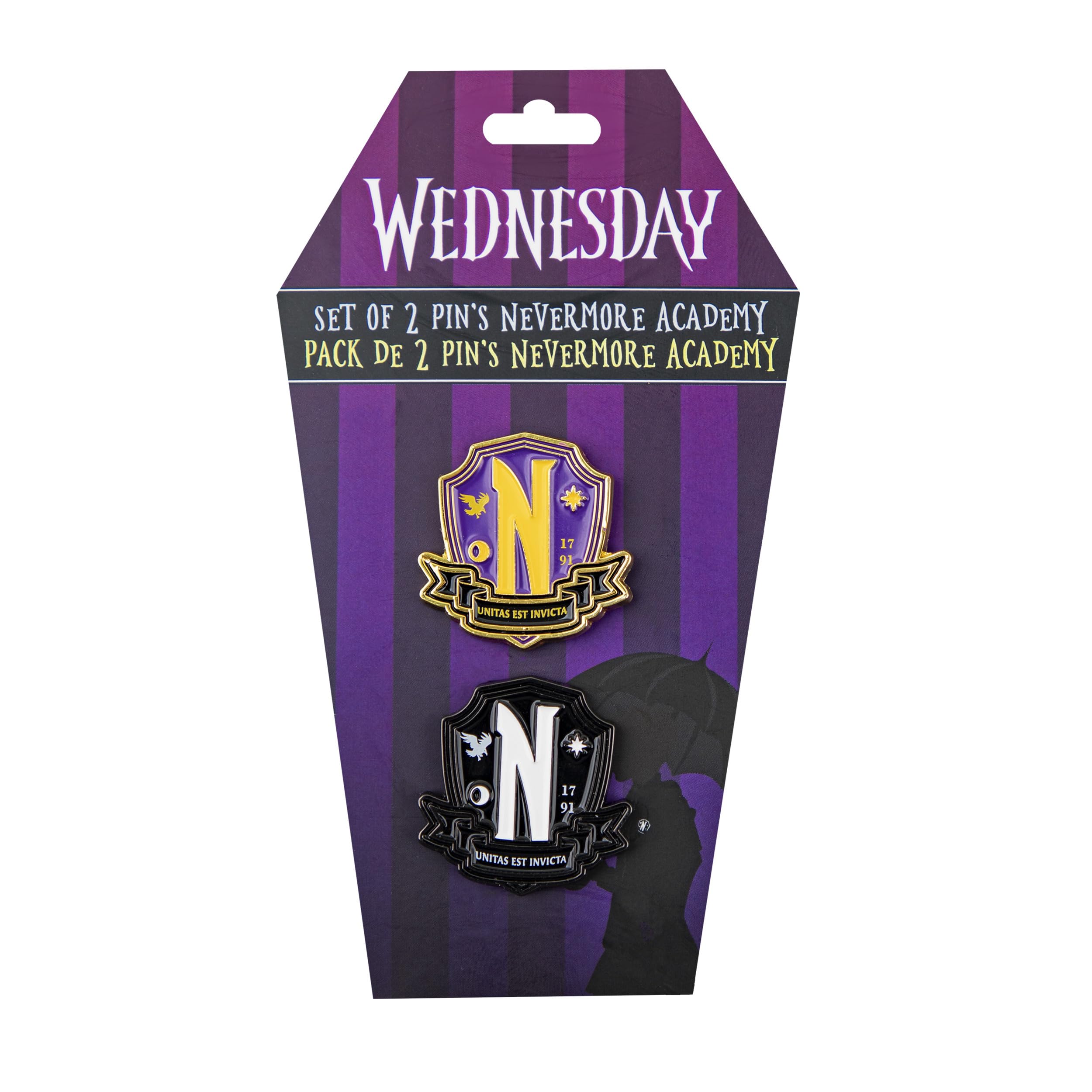 Wednesday Set Of 2 Pin Badge-Nevermore Academy