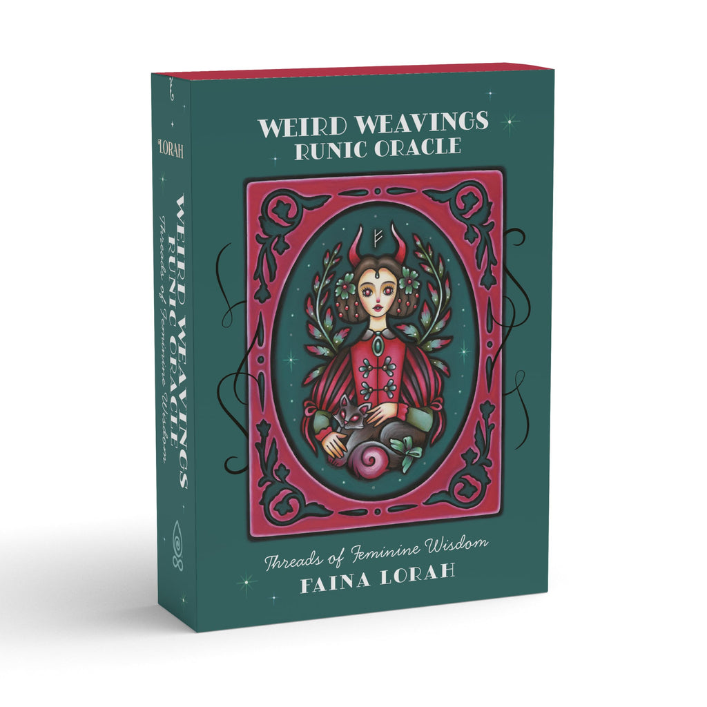 Weird Weavings Runic Oracle : Threads of Feminine Wisdom (Oracle Kit Box Set with 24 Cards and Guide Book)
