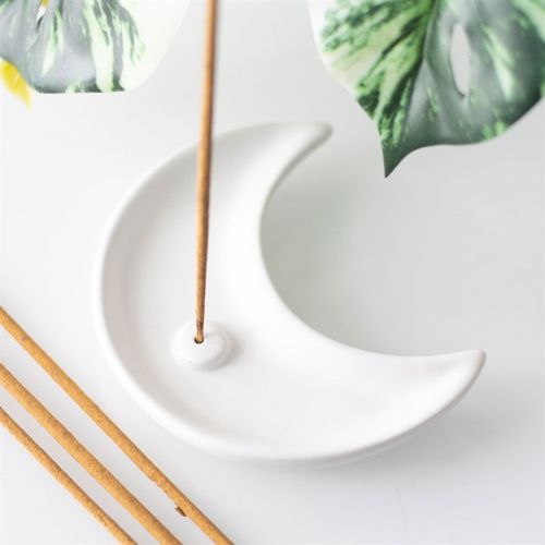White Crescent Moon Incense Stick Holder at Witch, Please!.