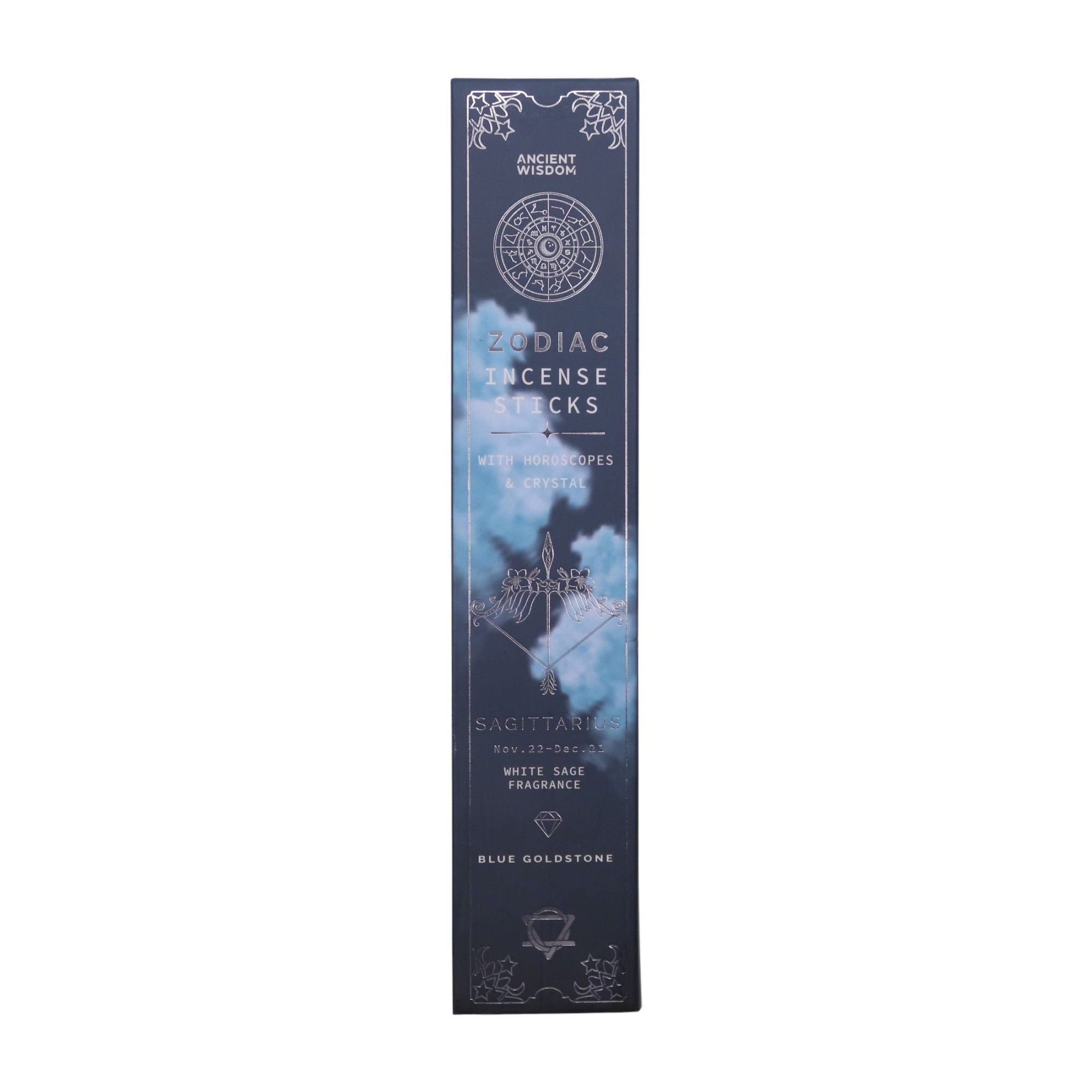 White Sage Zodiac Gemstone Crystal Incense - Sagittarius Scents