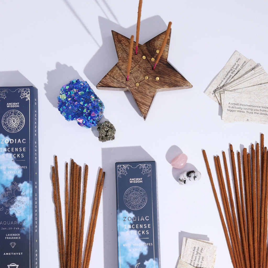 White Sage Zodiac Gemstone Crystal Incense - Sagittarius Scents