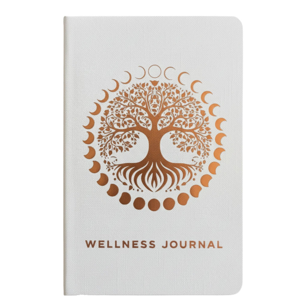 White Wellness Journal - 120 pages - Rose Gold Tree of Life & Gratitude Notebooks