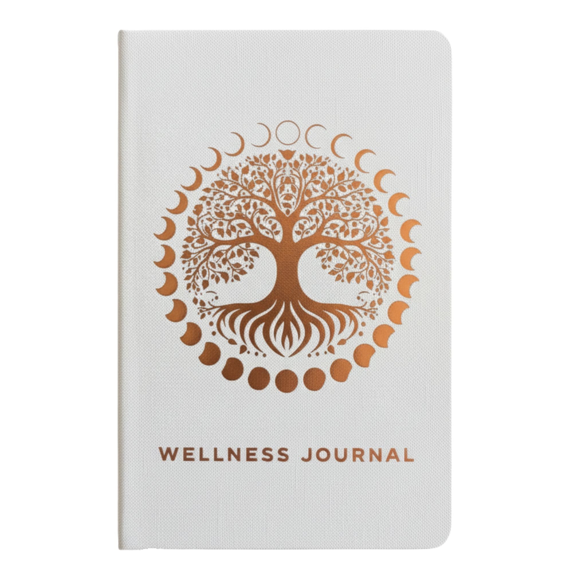 White Wellness Journal - 120 pages - Rose Gold Tree of Life & Gratitude Notebooks