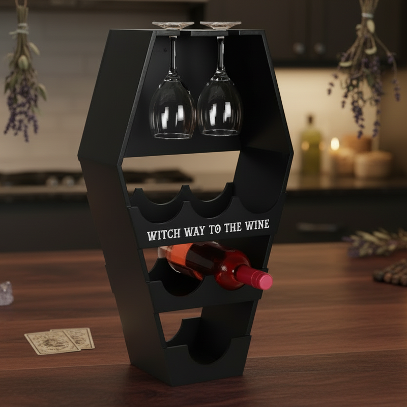 Witch Way To The Wine Coffin Shelf